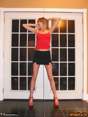 TACAmateurs Kiss Alissa - Red Stripper Shoes - 08/24/2023 | 106 Pics