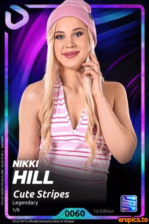 IStripper Nikki Hill - Dolz Series Special Edition - Cute Stripes - Card # g0060 - x 50 - 4500px - July 18, 2024